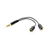T'nB - Câble doubleur Jack 3,5mm mâle / 2 Jack 3,5mm Femelle 7cm - Noir