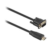 T'nB - Câble HDMI vers VGA 2m, Full HD 1080p 60 Hz, Plaqué Or, Noir | Connexion Unidirectionnelle HDMI vers VGA, compatible avec PC, Ordinateur Portable, Moniteur, TV et Vidéoprojecteur