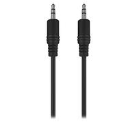 T'nB - Câble Jack 3,5 mm Mâle vers Mâle, Connexion Audio Stéréo, 2 m | Câble Auxiliaire Noir 2 m avec Double Connecteur Jack 3,5 mm, pour Autoradio, Ampli, Radio, Lecteur MP3 et MP4