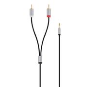 T'nB - Câble Jack 3,5 mm vers 2 RCA Mâle, Connecteurs Plaqués Or, 1,2 m | Connexion Audio Stéréo, idéal pour Smartphone, Tablette, Ampli, Enceinte, Chaîne Hi-Fi et Système Audio, Noir