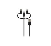 T'nB - Câble Lightning - USB mâle pour Micro-USB de type B, Lightning, 24 pin USB-C mâle détachable - 1 m - noir