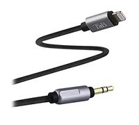 T'nB - Câble Lightning vers Jack 3,5 mm, Certifié Apple | Nylon Tressé Noir 1,20 M Compatible iPhone Certifié Apple Connecteurs Aluminium Audio Stéréo