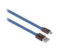 T'nB Câble Micro USB Plat tressé 1 M Bleu