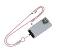 T'nB - Câble Tour De Cou USB-C Vers USB-C 60W - 2-en-1 Rose, Charge Rapide, Longueur Réglable, Gaine Tressée, Connecteurs Aluminium, Plaque De Maintien, Compatibilité Universelle - 1,50 m