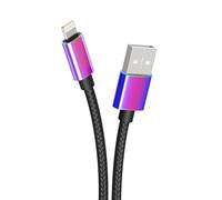 T'nB - Câble USB A vers Lightning® 1.5m, Nylon tressé ultra résistant, Charge rapide 3A, Connecteur métal iridium, Certifié Apple MFi, iPhone/iPad/iPod - Iridium