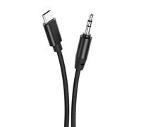 T'nB- Câble USB Type-C vers Jack 3.5 mm, Nylon tressé, Finition aluminium, Compatible casque Bluetooth, Longueur 1,20 m - Noir