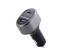 T'nB CACPOWER Chargeur Allume-cigare Universel Noir/Gris - USB-A 2.0 + USB-C (65W Power Delivery) Quick Charge 3.0 - Puissance Totale 83W