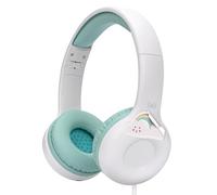 T'nB Casque enfant pliable et ajustable – limiteur de décibel, prise jack, sticker inclus – Blanc