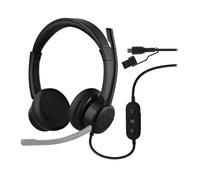 TNB Casque filaire professionnel ACTIV200S - Télécommande - Connexion USB-A et USB-C - Noir