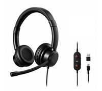 T'nB - Casque Professionnel Filaire USB-A & USB-C - ACTIV200S, Microphone Ajustable, Commandes Intuitives, Léger et Confortable, Arceau Réglable, Plug & Play - Noir