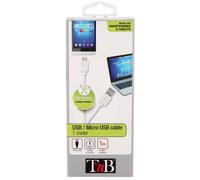 T'nB CBMUSB1WH, 1 m, USB A, Micro-USB B, USB 2.0, Mâle/Mâle, Blanc