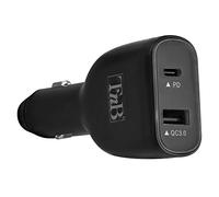 T'nB Chargeur Allume-Cigare Haute Puissance 2 USB 83W Max (USB QC3.0-18W + USB-C PD2.0-65W) - Noir