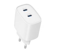 T'nB - Chargeur USB-C GaN 45 W, Compact | 2 Ports USB-C - Câble USB-C de 2 M Inclus - Blanc - pour MacBook Neo, MacBook Air, Smartphone et Tablette