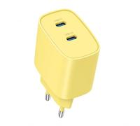 T'nB - Chargeur USB-C GaN 45 W, Compact | 2 Ports USB-C - Câble USB-C de 2 M Inclus - Jaune Agrume - pour MacBook Neo, MacBook Air, Smartphone et Tablette