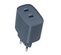 T'nB - Chargeur USB-C GaN 45 W, Compact avec Câble 2 M Inclus | 2 Ports USB-C pour Charger Deux Appareils, compatible avec MacBook Neo et MacBook Air, Bleu Indigo