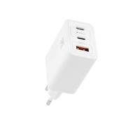 T'nB CHGAN65W Chargeur Secteur Universel 65W, 1x USB 2.0, 2x USB Type-C, Charge Rapide, 100-240V, Blanc