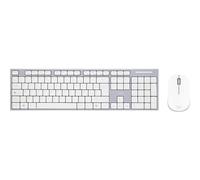 T’NB Clavier et Souris sans Fil Radiofréquence, Clavier AZERTY Français, Compact, Confortable Et Silencieux, Raccourcis Multimédia, Souris Haute Autonomie, Clics Silencieux, Windows/Linux - Blanc