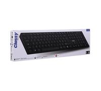T'nB - Classy Suisse, Clavier sans Fil Compact, Touches Confortables et Silencieuses, QWERTZ Suisse/Allemagne, Connexion Automatique avec Dongle, 13 Raccourcis Multimédia - Noir