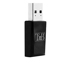 T'nB - Clé Wi-FI Nano, Connexion AC 1300 Mbps | Noir, Double Bande 2,4 et 5 GHz, USB, Débit Jusqu'à 1300 Mbps, Compacte et Idéale pour Ordinateur