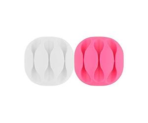 T'nB CLIP3MIX Pack de 4 Passe câbles pour 3 câbles Blanc/Rose