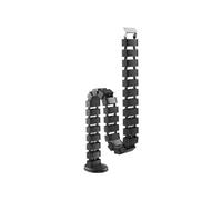 T'nB CMAN01 - Système de Gestion de Câbles Noir Métal, Longueur Ajustable 1300mm, Installation Vissée pour Bureau, 4 Compartiments, Poids 787g