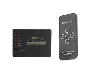 T'nB - Commutateur HDMI 5 en 1, 4K Ultra HD, HDMI 2.0, Son 7.1, HDCP 2.2, Télécommande Incluse - Noir