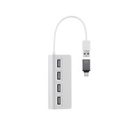TNB Hub USB-A vers USB-A et C - 4 ports - Gris