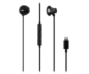 T'nB Curv - Écouteurs Filaires, Musique Stéréo avec Connecteur Lightning | Élégant, Semi Intra-Auriculaires, Câble 120 cm, Micro Intégré et Commandes Multifonctions, Noir