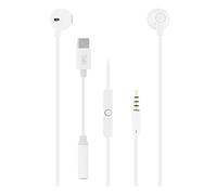 T'nB Écouteurs filaires Sweet – avec micro – Jack 3,5 mm / USB-C – Blanc