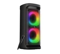 T'nB - Enceinte Bluetooth, Party Blaster, Puissance de 60 Watts, du Son à 360°, possibilité Filaire, 4 Modes LED RGB - Noir