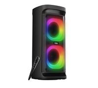 T'nB - Enceinte Bluetooth, Party Blaster, Puissance de 60 Watts, du Son à 360°, possibilité Filaire, 4 Modes LED RGB - Noir