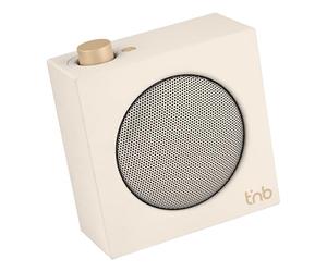 T'nB - Enceinte Bluetooth Rainbow Cube, Son Clair et Équilibré 5 W, Autonomie 10 H, TWS Stéréo, Radio FM, Carte Micro SD, Entrée Jack 3,5 mm, Format Compact 10 x 10 cm - Blanc Ivoire