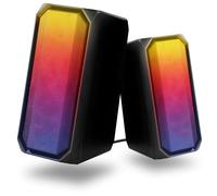 T'nB Enceintes PC SPY-100 2.0 – Filaire (jack) et Bluetooth – RGB rétroéclairées 6 modes – Noir