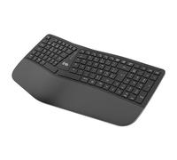 T'nB Clavier sans fil Ergo – Ergonomique, rechargeable Bluetooth et 2,4 GHz – Noir