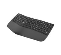 T'nB Clavier sans fil Ergo – Ergonomique, rechargeable Bluetooth et 2,4 GHz – Noir