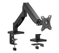T'nB - ErgoMeca Bras D’écran Articulé pour Moniteur 17 à 32 Pouces, Réglage Multi-Axe 360°, Ressort Mécanique, VESA 75x75 et 100x100, Passe-Câbles, 8 Kg Max, Fixation Pince ou Perçage - Noir