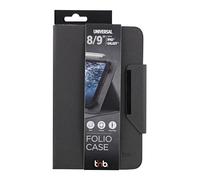 T'nB - Etui Folio Universel pour Tablette 8-9" Regular Noir, Simili Cuir, Intérieur Ultra Doux, Système Attache Clip, Compatibilité Universelle - Noir