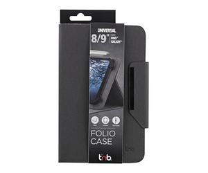 T'nB - Etui Folio Universel pour Tablette 8-9" Regular Noir, Simili Cuir, Intérieur Ultra Doux, Système Attache Clip, Compatibilité Universelle - Noir