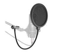T'nB - Filtre Anti-Pop Microphone, Double Maillage avec Bras Flexible | Filtre Anti-Pop Universel Noir avec Double Maillage, Vis de Serrage et Bras Flexible pour Enregistrement et Streaming