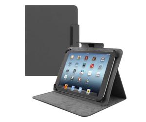 T'nB - Folio Universel Coque pour Tablette 10 Pouces, Protection Antichoc, Système d’Attache Clip, Intérieur Doux Anti-Rayures, Simili Cuir - Noir