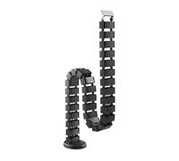T'nB Goulotte passe-câbles articulée CMAN01 – 1,3 m Noir Métal, 4 compartiments