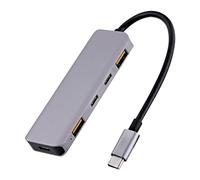T'nB - Hub 5 en 1 - USB-C et USB-A avec Power Delivery 100W - USB 3.2 (10Gbps)- Gris