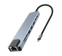 TNB HUB Iclick USB-C 8 en 1 - Port RJ45 / HDMI / USB-A / USB-C et lecteur de cartes SD et Micro SD
