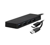 T'nB - Hub USB 4 Ports, USB 3.0 5 Gbps avec USB-A et USB-C | Hub Noir avec 4 Ports USB-A 3.0, Double Connecteur USB-A et USB-C, Transfert de Données Rapide jusqu'à 5 Gbps