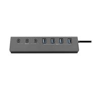 T'nB Hub 7 en 1 en aluminium USB-A et USB-C 3.0 4x USB-A 3x USB-C Gris foncé