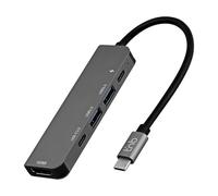 T'nB - Hub USB-C 5 en 1, HDMI 4K 30 Hz et Charge PD 100 W | Hub USB-C Gris Sidéral avec 2 USB-A 3.0, USB-C 3.0 à 5 Gbps et Power Delivery jusqu'à 100 W