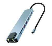 T'nB - Hub USB-C 8 en 1, USB 3.2 10 Gbps, HDMI 4K 60 Hz et PD 100 W | Hub USB-C Gris Sidéral avec Ethernet RJ45 1 Gbps, Lecteurs SD et MicroSD, 2 USB-A 3.2 et USB-C 3.2