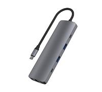 T'nB - Hub USB-C 9 en 1, Adaptateur Multiport Gris Sidéral | Hub USB Type-C 9 en 1 Gris Sidéral, Station Multiport Polyvalente pour Ordinateur Portable et Accessoires