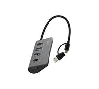 T'nB iClick - Concentrateur (hub) - aluminum, 4-in-1 - 3 x SuperSpeed USB 3.0 + 1 x USB-C - de bureau