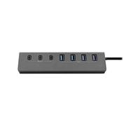 T'nB iClick - Concentrateur (hub) - aluminum, 7-in-1 - 4 x SuperSpeed USB 3.0 + 3 x USB-C - de bureau